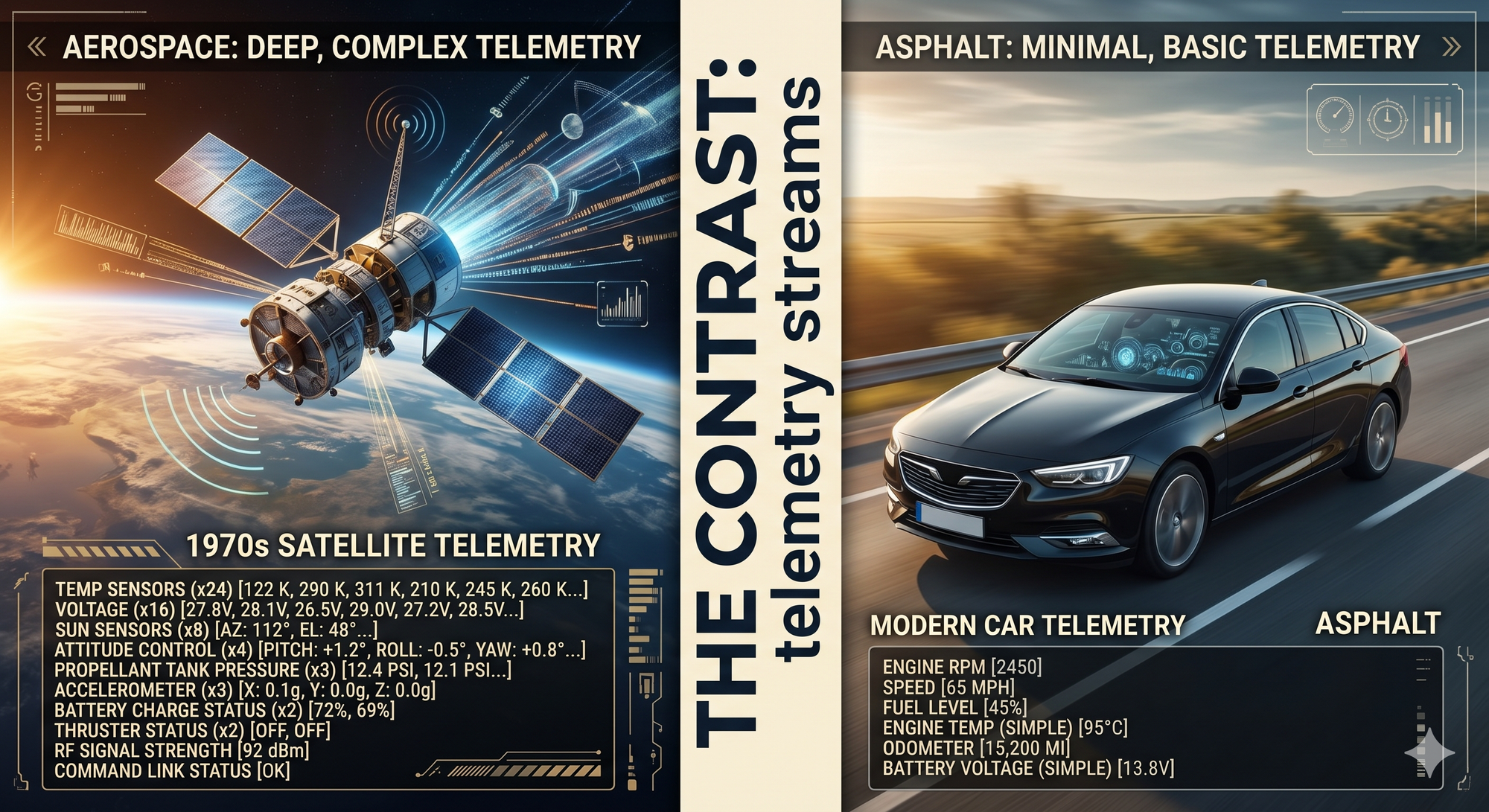 From Aerospace to Asphalt: Why Your Car Has Less Telemetry Than a 1970s Satellite